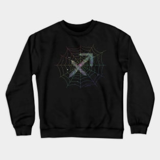 Rainbow Spiderweb Sagittarius Crewneck Sweatshirt